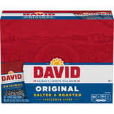 DAVID Original sunflower seeds in a bag front, convenient on-the-go snack for athletes.