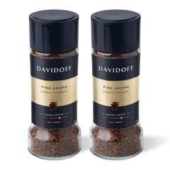 Davidoff Fine Aroma Instant Coffee packaging showcases premium blend for elegant mornings.
