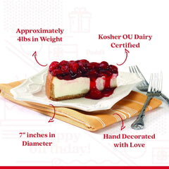 David's Cookies strawberry cheesecake 10-inch slices, perfect for sharing at gatherings.