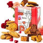 David's Cookies Love Gift Basket front view, an elegant gift option for celebrations.