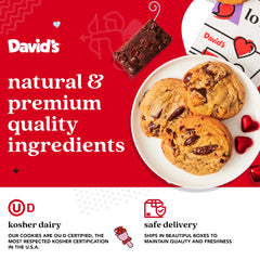 David's Cookies close-up shows premium chocolate chunks in fresh-baked treats