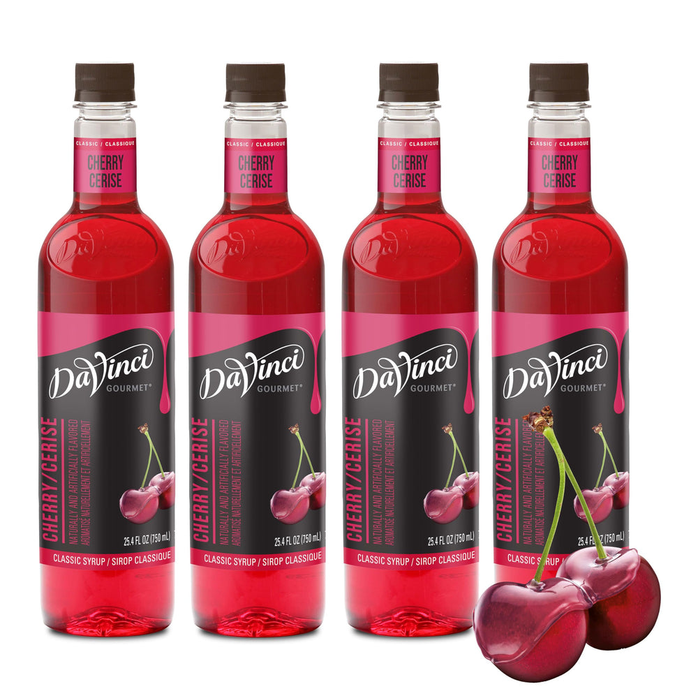 DaVinci Gourmet Classic Cherry Syrup bottle for versatile beverage flavoring.