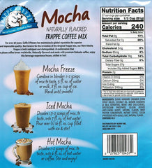 DaVinci Gourmet Frappe Freeze Mocha drink served chilled with creamy texture.