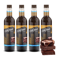 DaVinci Gourmet Sugar Free Chocolate Syrup bottle pour delivers rich chocolate flavor to coffee