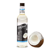 DaVinci Gourmet Sugar Free Coconut Syrup bottle delivers tropical flavor without sugar for coffee.