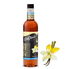 DaVinci Gourmet Sugar Free French Vanilla syrup bottle front view for coffee aroma