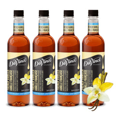 DaVinci Gourmet Sugar-Free French Vanilla Syrup bottle front displaying vanilla notes for coffee