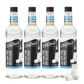 DaVinci Gourmet sugar-free syrup bottle pour highlighting zero-calorie sweetness for coffee