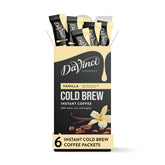 DaVinci Gourmet Vanilla Cold Brew Stick Pack ready in seconds for quick mornings.