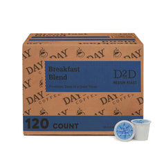 Day To Day Coffee Breakfast Blend pods in a box for daily use.