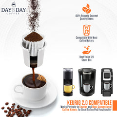 Day To Day Coffee Donut Blend bulk-pack saves reorders for busy homes and offices.