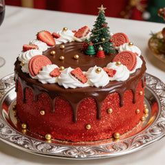 Dazzjoy red shimmer edible glitter highlights cocktails with festive ruby glow.