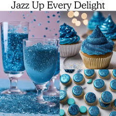 Dazzle Dust creates vivid blue accents on dessert decorations.