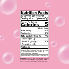 DC24 Daily Care bubblegum gum closeup highlights natural flavor and sugar-free enjoyment