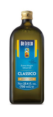 De Cecco Classico olive oil bottle displays golden-green hues for versatile cooking.