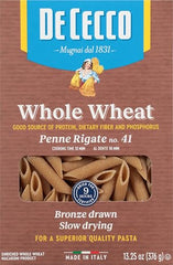 Pasta cooking in a pot with De Cecco Penne Rigate Whole Wheat for al dente texture.