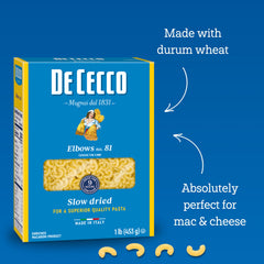 Slow-dried Italian pasta from De Cecco preserves flavor and bite.