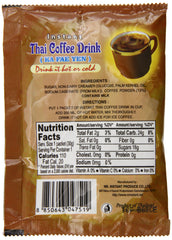 De De instant Thai coffee drink cups ready to brew with hot water.