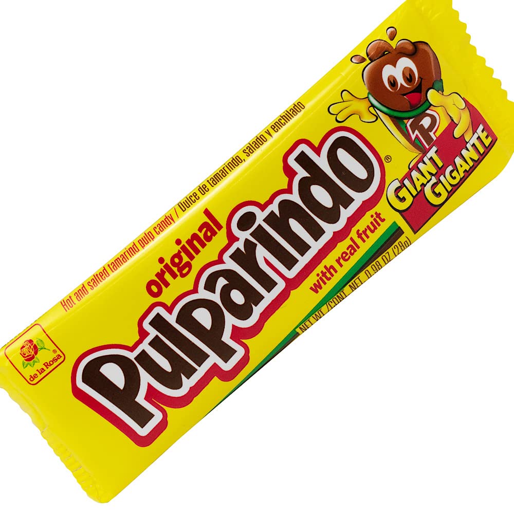 De la Rosa Pulparindo giant original pack front view highlights tamarind flavor for sharing.