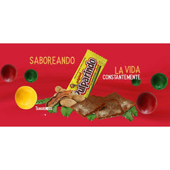 De la Rosa Pulparindo close-up, tangy tamarind candy for satisfying snacking.