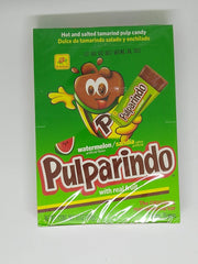 De La Rosa Pulparindo Watermelon 20pcs bag, front view, tangy chewy snack
