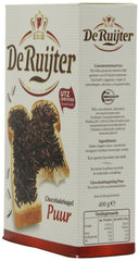 De Ruijter Deruyter Chocoadehagel Puur sprinkles over buttered bread for a Dutch treat