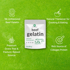 DEAL SUPPLEMENT unflavored gelatin mixes easily without altering flavor, ideal for Jello, puddings, and gummies.