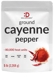 Deal Supplement ground cayenne pepper powder 5lb boosts flavor with bold heat.