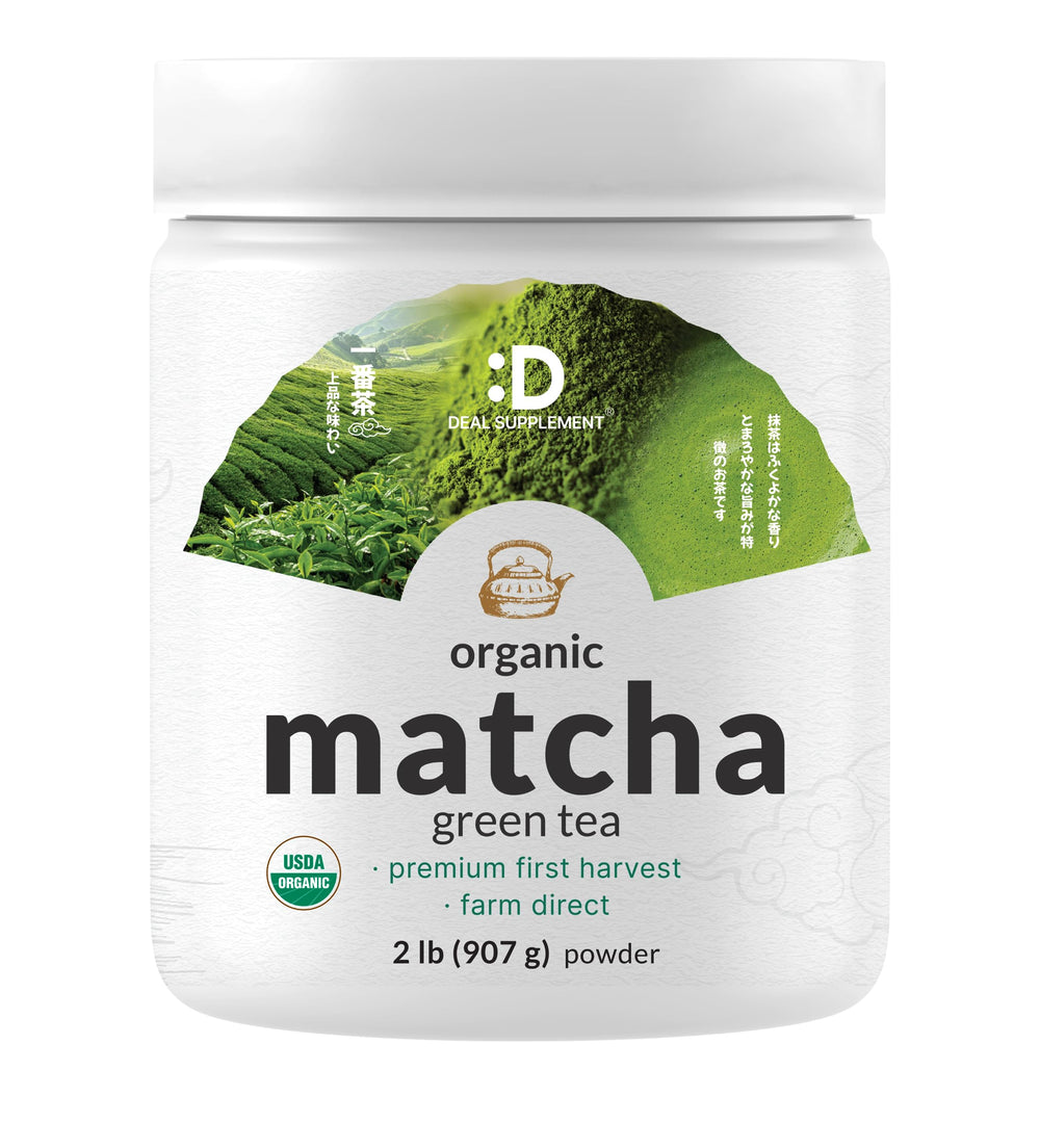 Deal Supplement Organic Matcha Powder tin front showing premium culinary grade quality