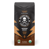 Death Wish Coffee medium roast ground 16oz bag with bold aroma and balanced flavor.