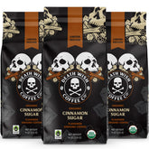 Death Wish Coffee Organic Cinnamon Sugar bag front shows premium organic blend for bold mornings
