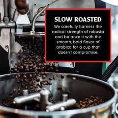 Death Wish Coffee Peppermint Mocha cup with steam emphasizes rich aroma