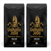 Death Wish Coffee Valhalla Java Odinforce blend beans with bold aroma and high caffeine potential