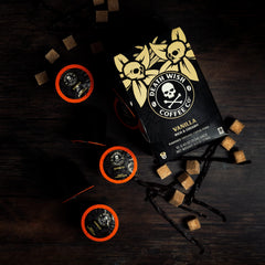 Death Wish Vanilla Pods over ice for a smooth cold brew.