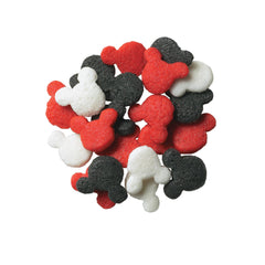 DecoPac quins in handheld container for precise sprinkling and easy storage.