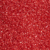 DecoPac red sanding sugar jar adds vibrant color to cakes.
