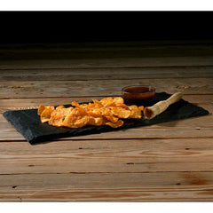 Deep River Snacks Mesquite BBQ kettle chips shown with lunchbox, gluten-free crunch benefit.