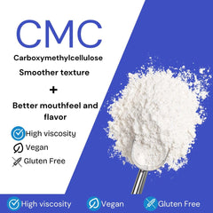 Deiman CMC powder close-up highlights fine texture ideal for smooth batters.