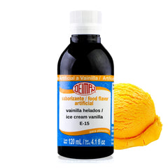 Deiman Vanilla C flavor bottle showing color and aroma for ice cream production.