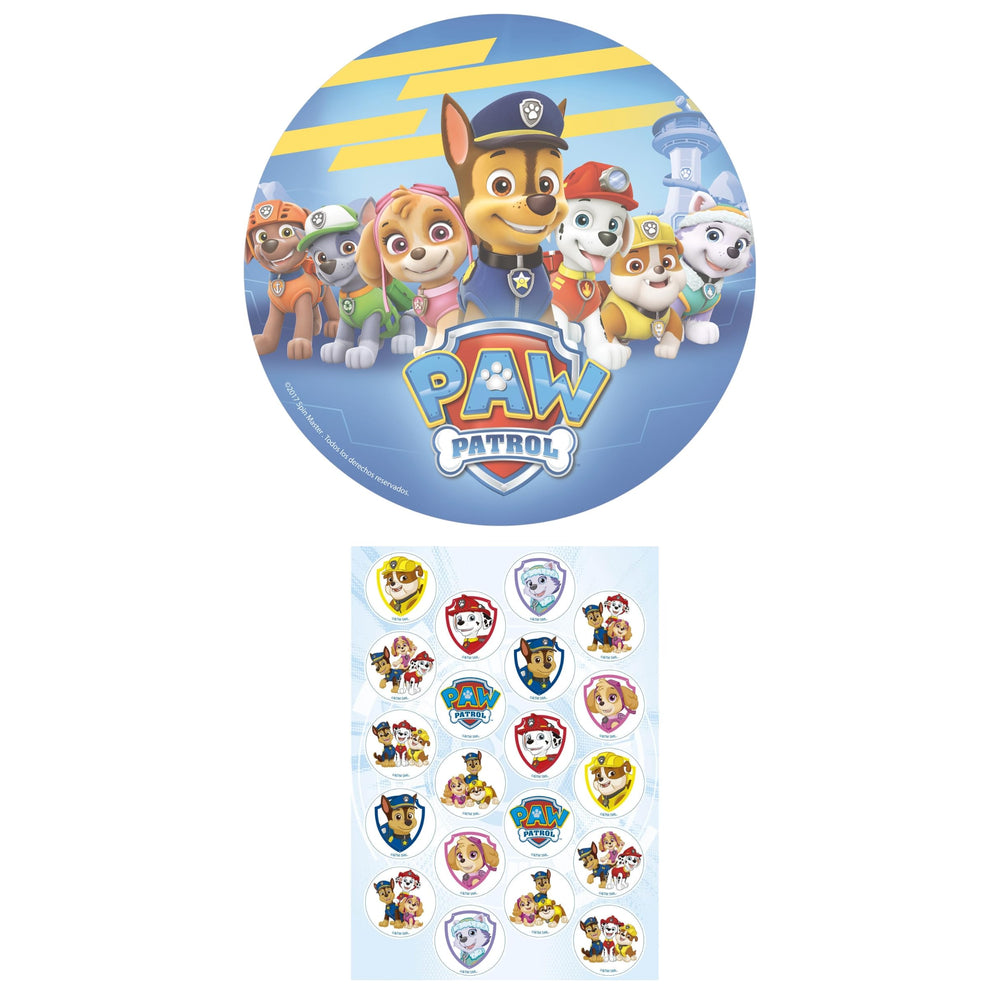 Dekozauber24 Paw Patrol edible cake topper for an 8-inch cake