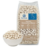 Del Colle Cannellini beans in a bag, a convenient pantry staple for easy meal prep.