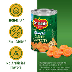Del Monte canned carrots water-sea-salt, a convenient pantry staple.
