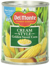 Del Monte Cream Style Corn can, ready for quick meals and snacks.