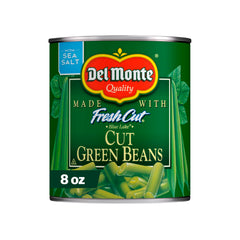 Del Monte Fresh Cut Blue Lake Green Beans can front, convenient pantry staple for quick meals