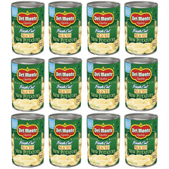 Del Monte Fresh Cut Sliced Potatoes can, ready to heat for a quick side.