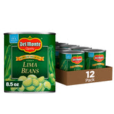 Del Monte green lima beans can 12-pack; pantry-ready, easy weeknight meals