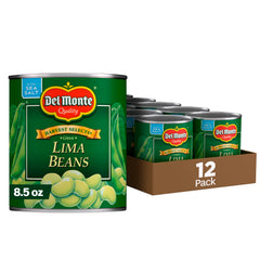 Del Monte green lima beans can 12-pack; pantry-ready, easy weeknight meals