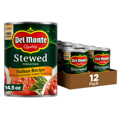 Del Monte Italian Recipe Stewed Tomatoes with Basil add vibrant sauce base for weeknight meals