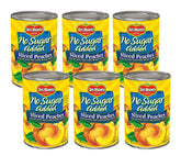 Del Monte No Sugar Added peaches in six-pack cans for quick snacking