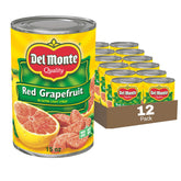 Del Monte red grapefruit segments in light syrup ready for quick snacking.